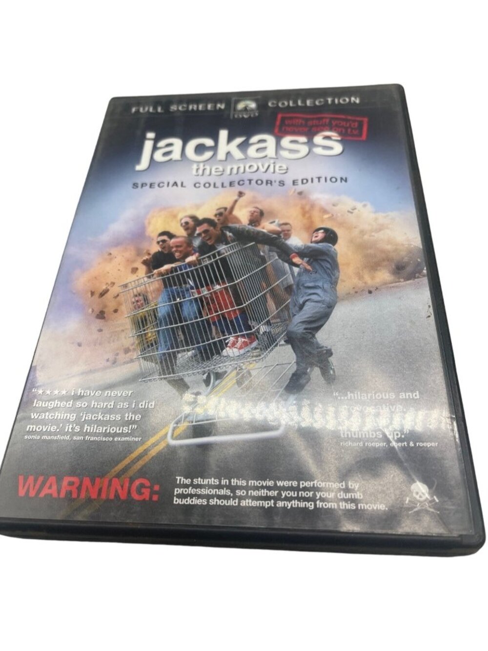 Jackass the movie DVD copyright 2003 Paramount Pictures Rated R English READ